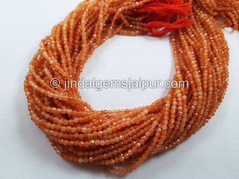 Carnelian Micro Cut Round Beads